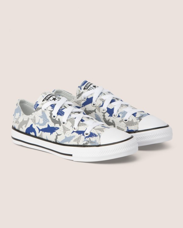 Converse Chuck Taylor All Star Shark Bite Hvide Sko Danmark - Converse Lave Sneakers Børn - 64820PCE